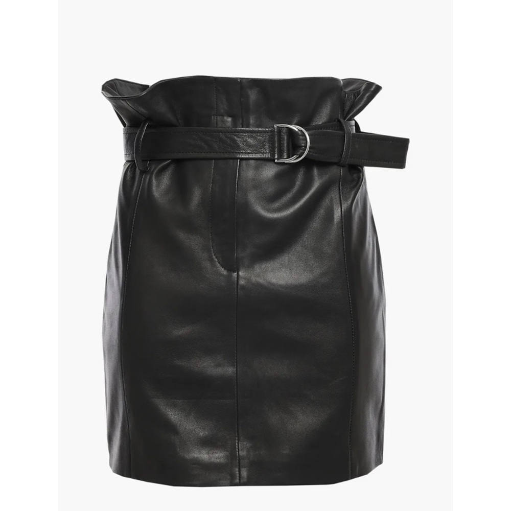 Iro Ravik Belted Leather Mini Skirt 36